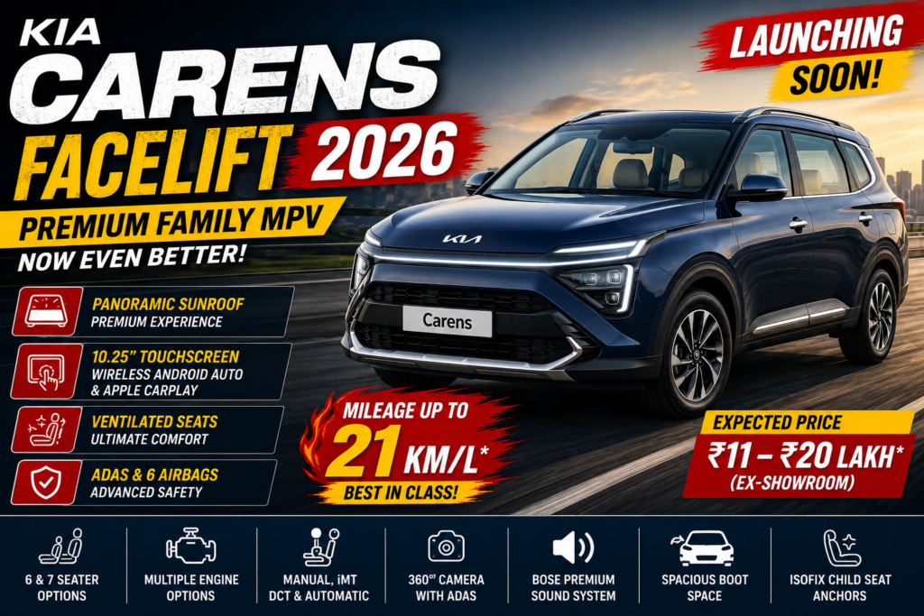 Kia Carens Facelift 2026 Premium Family MPV